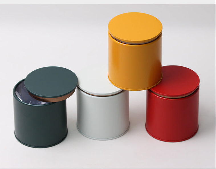 Printed Round Tin with Step Lid / D86 x H90 (mm)