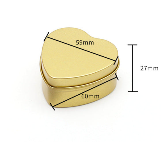 Plain & Printed Heart Tin / L60 x W59 x H27 (mm)