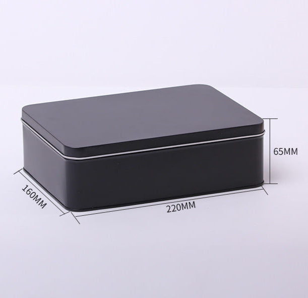 Large Plain & Printed Rectangular Tin with Lift off Lid / L220 x W160 x H65 (mm)