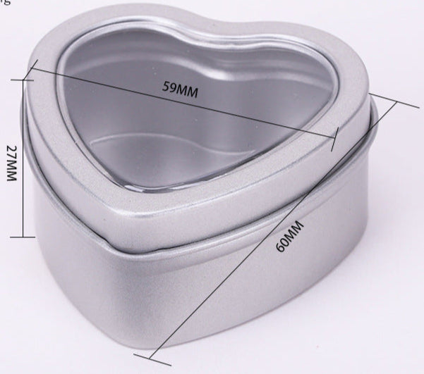 Plain & Printed Heart Tin / L60 x W59 x H27 (mm)