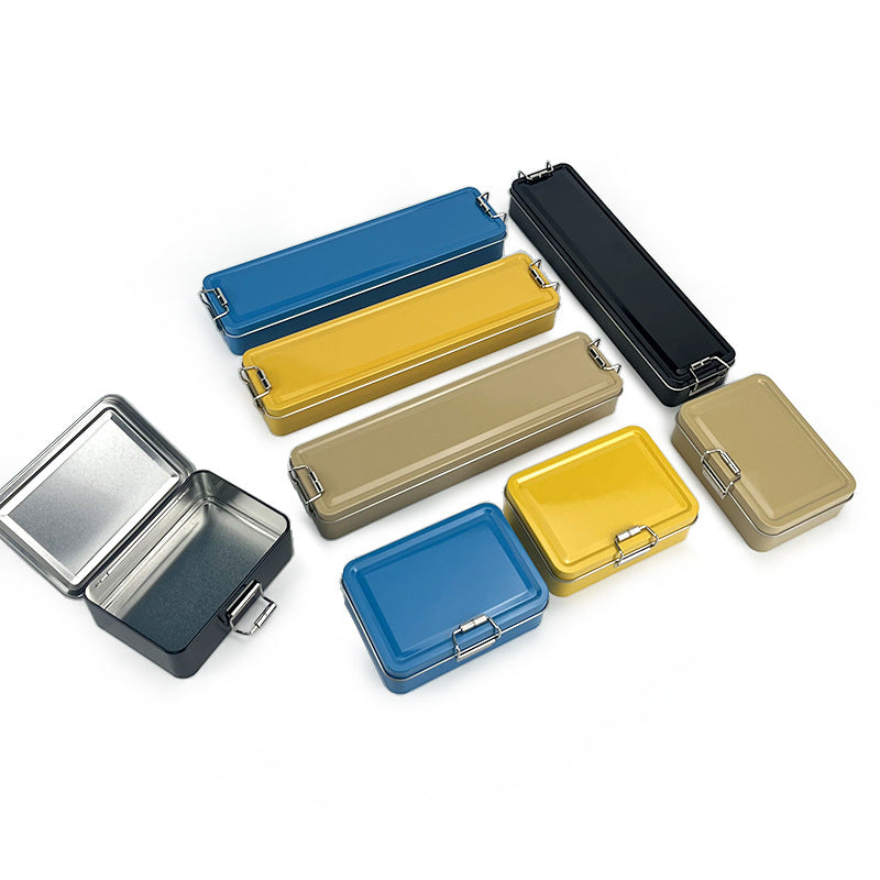 Printed Rectangular Tin with Clip Lid - L125 x W93 x H40(mm)