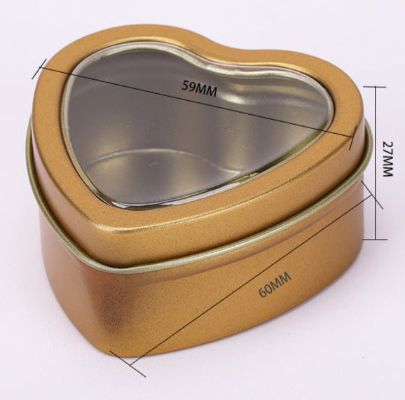 Plain & Printed Heart Tin / L60 x W59 x H27 (mm)