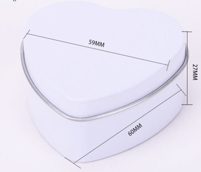 Plain & Printed Heart Tin / L60 x W59 x H27 (mm)