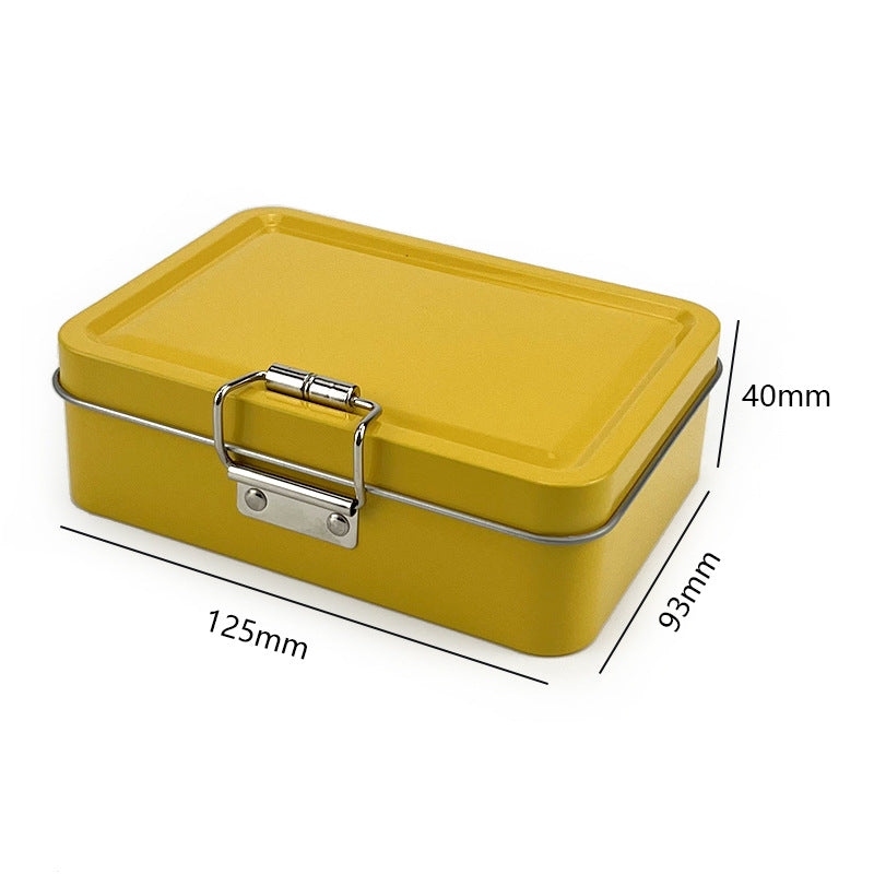 Printed Rectangular Tin with Clip Lid - L125 x W93 x H40(mm)