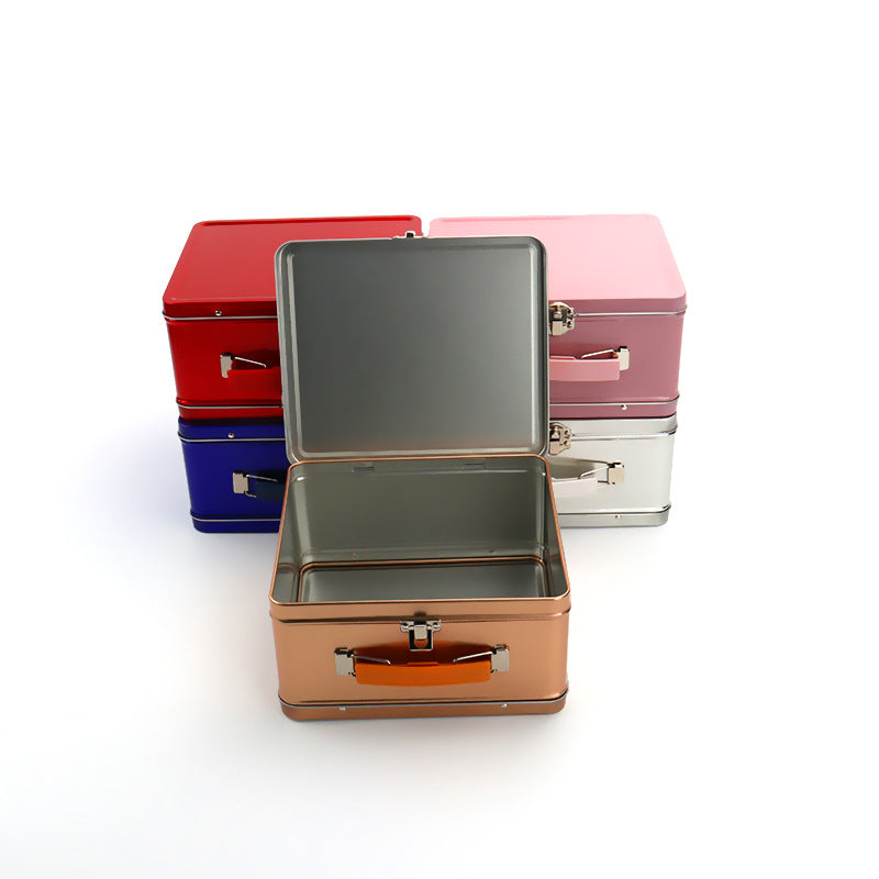 Plain & Printed Suitcase Tin / L197 x W172 x H103(mm)