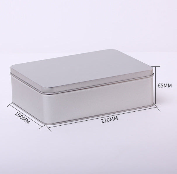 Large Plain & Printed Rectangular Tin with Lift off Lid / L220 x W160 x H65 (mm)