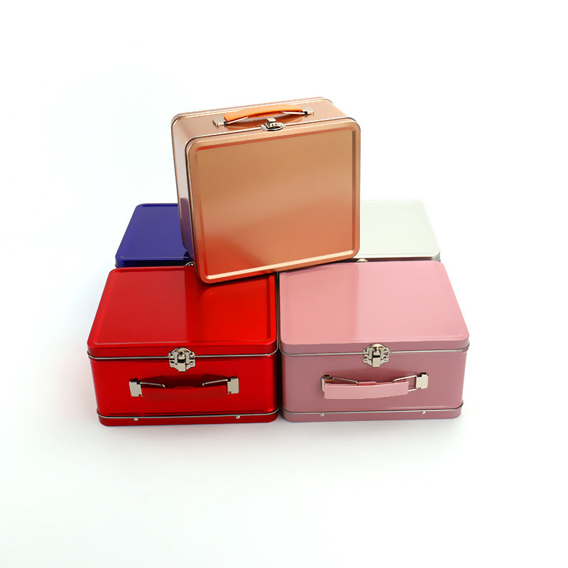 Plain & Printed Suitcase Tin / L197 x W172 x H103(mm)
