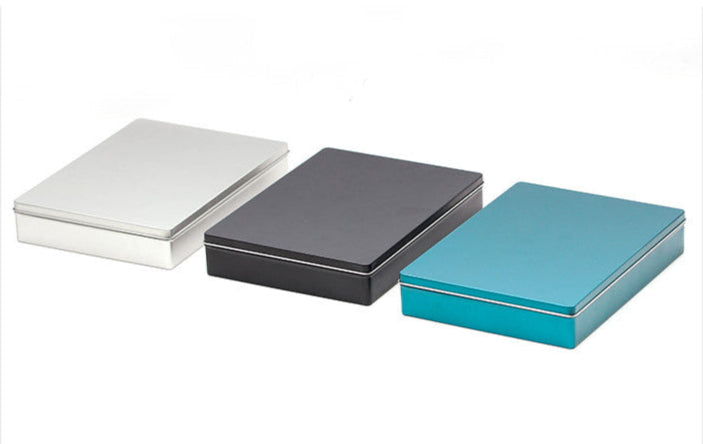 Plain & Printed Rectangular Tin with Lift off Lid / L238 x W174 x H42 (mm)