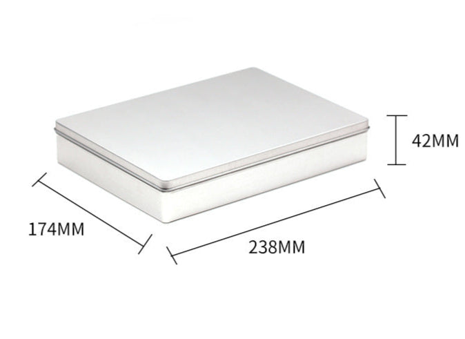 Plain & Printed Rectangular Tin with Lift off Lid / L238 x W174 x H42 (mm)