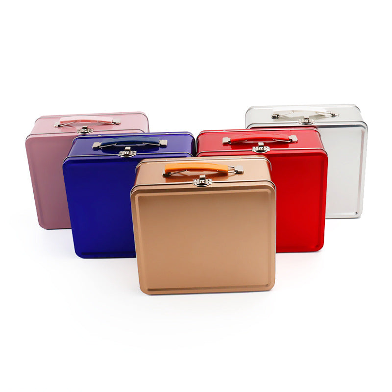 Plain & Printed Suitcase Tin / L197 x W172 x H103(mm)