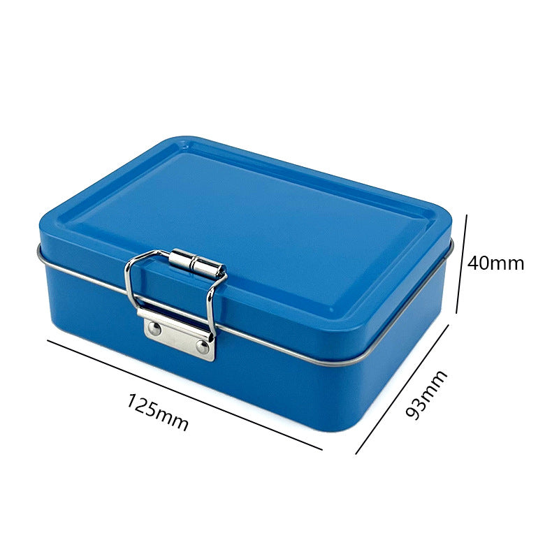 Printed Rectangular Tin with Clip Lid - L125 x W93 x H40(mm)