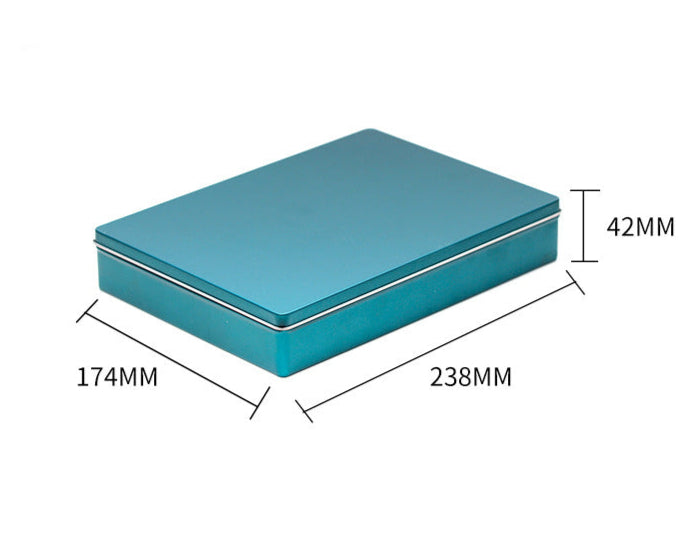 Plain & Printed Rectangular Tin with Lift off Lid / L238 x W174 x H42 (mm)