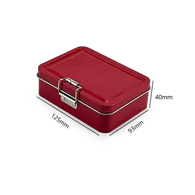 Printed Rectangular Tin with Clip Lid - L125 x W93 x H40(mm)
