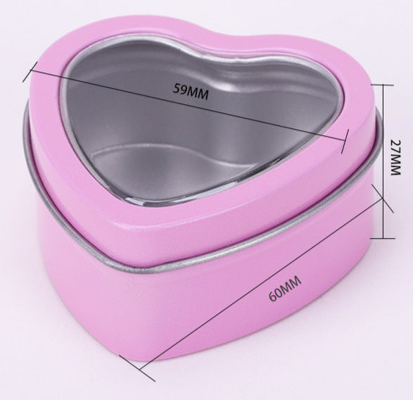 Plain & Printed Heart Tin / L60 x W59 x H27 (mm)