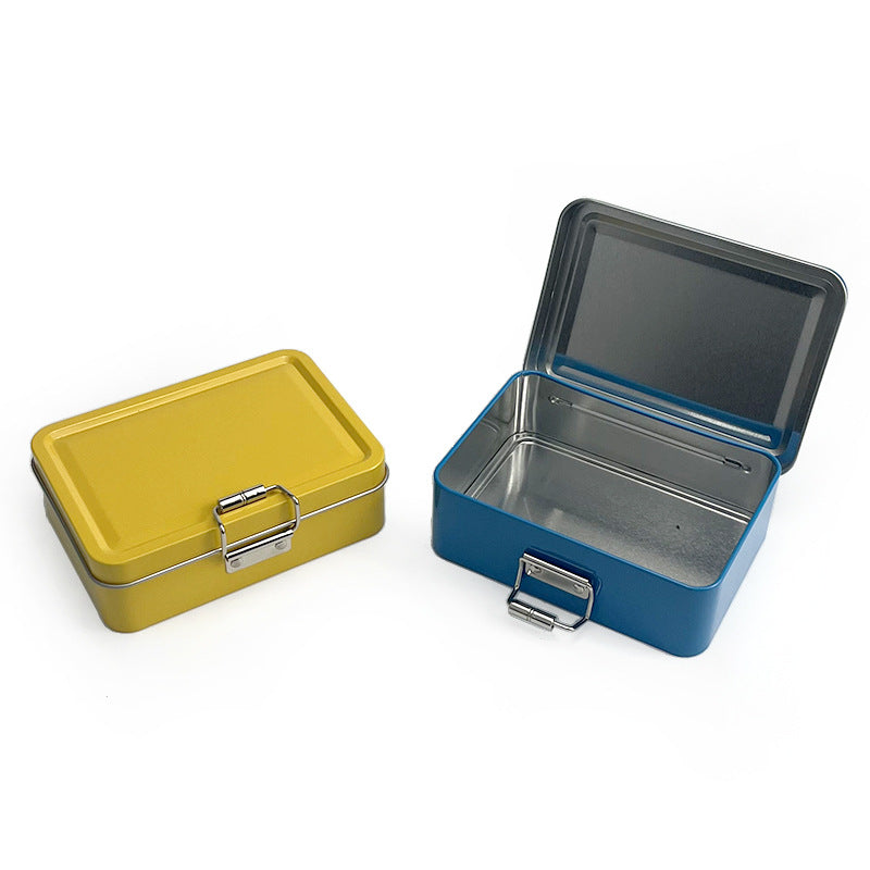 Printed Rectangular Tin with Clip Lid - L125 x W93 x H40(mm)