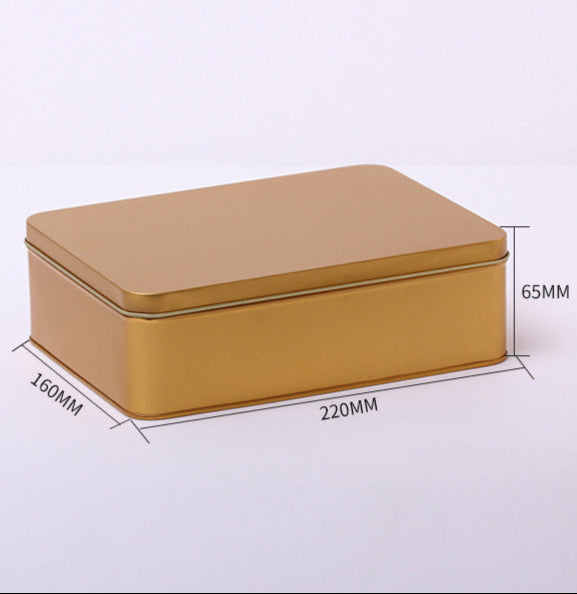 Large Plain & Printed Rectangular Tin with Lift off Lid / L220 x W160 x H65 (mm)