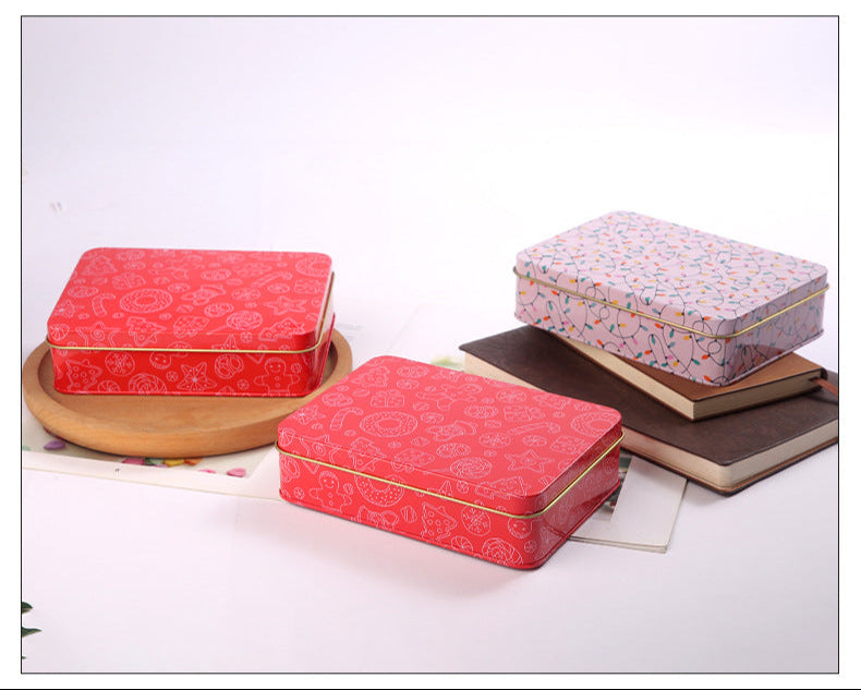 Christmas Printed Lift Off Lid Card Tin - L160 x W110 x H40 (mm)/ L197 x W150 x H55 (mm)