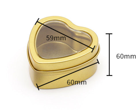 Plain & Printed Heart Tin / L60 x W59 x H27 (mm)
