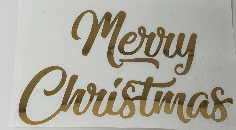 Merry Christmas Festive Metallic Cut Out Sticker/ Pack of 10 Pieces