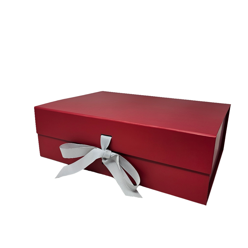 Wholesale A4 Size Red Folding Magnetic Gift Box with Changeable Ribbon