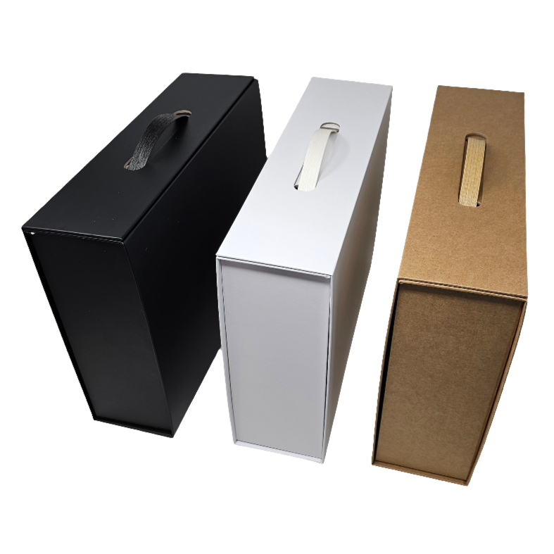 Luxury White Folding Magnetic Presentation Gift Box With Carry Handle