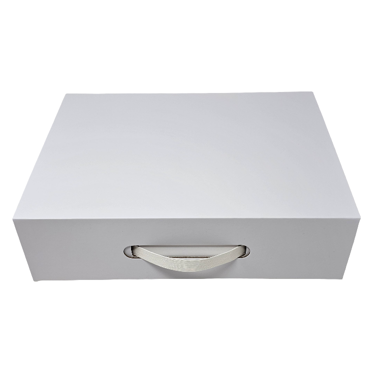 Luxury White Folding Magnetic Presentation Gift Box With Carry Handle