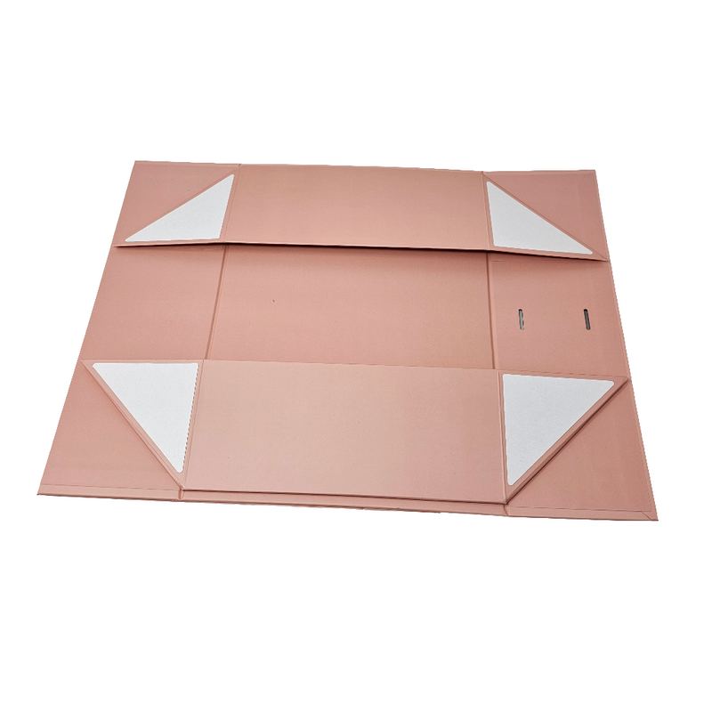 Wholesale A4 Size Rose Gold Folding Magnetic Gift Box with Changeable Ribbon