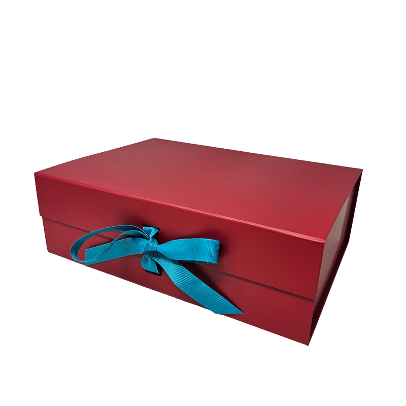 Wholesale A4 Size Red Folding Magnetic Gift Box with Changeable Ribbon