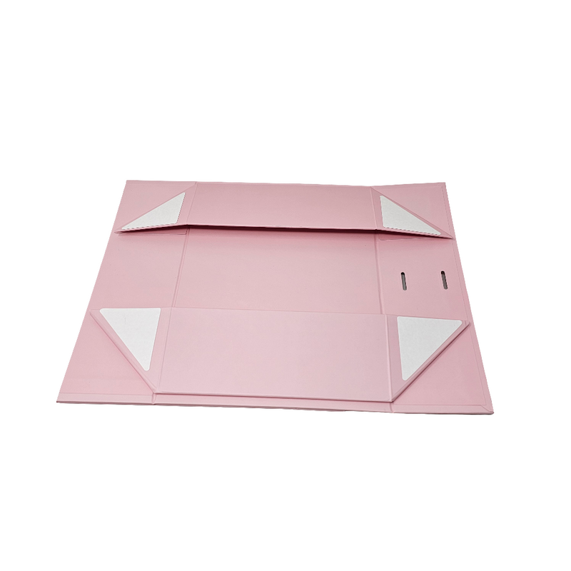 Wholesale A5 Size Pale Pink Folding Magnetic Gift Box with Changeable Ribbon