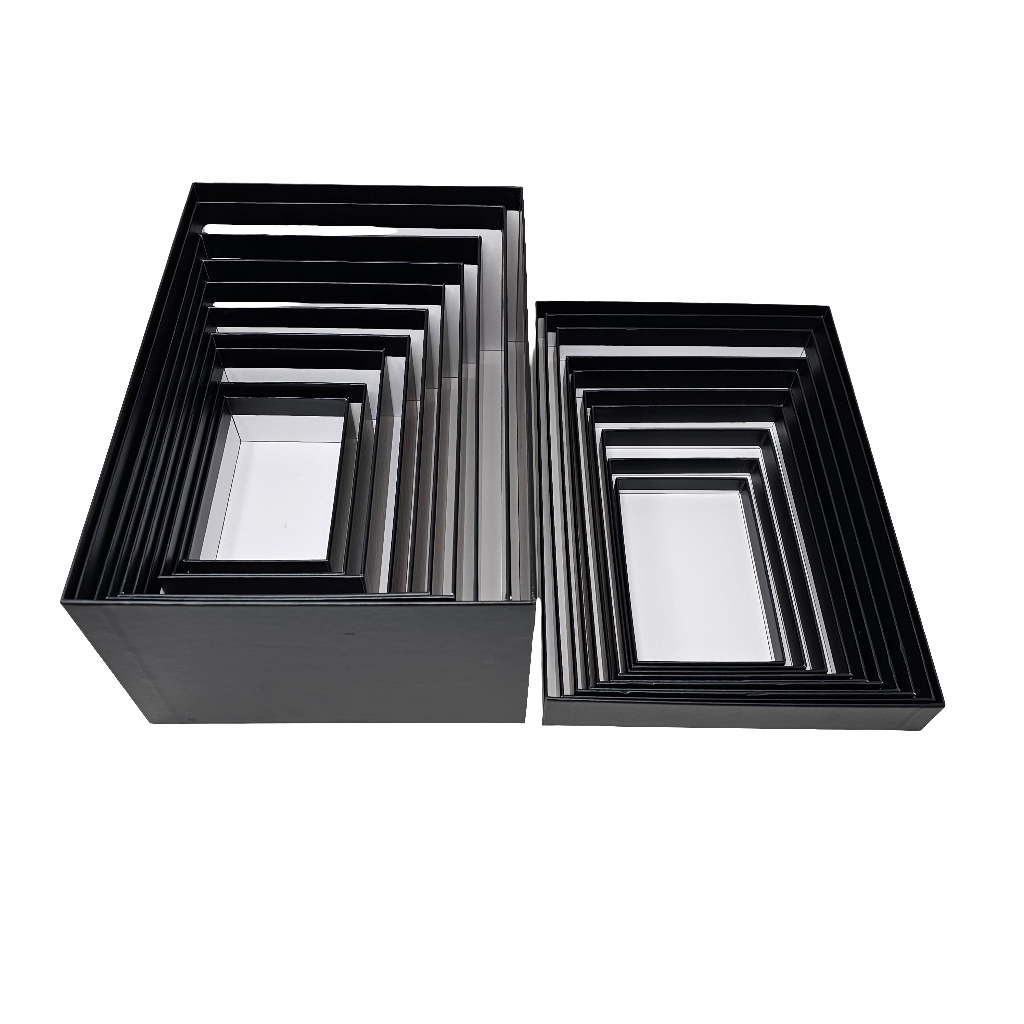 Stackable Rigid Box Luxury Black Lid & Base Rigid Stacking Gift Box
