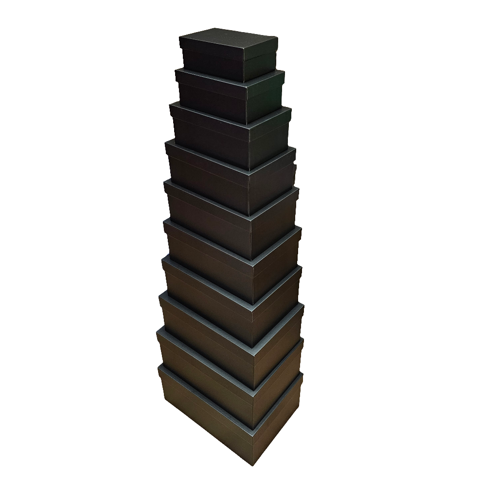 Stackable Rigid Box Luxury Black Lid & Base Rigid Stacking Gift Box