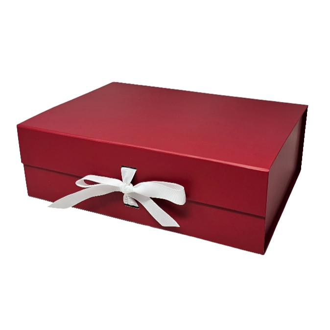 Wholesale A4 Size Red Folding Magnetic Gift Box with Changeable Ribbon