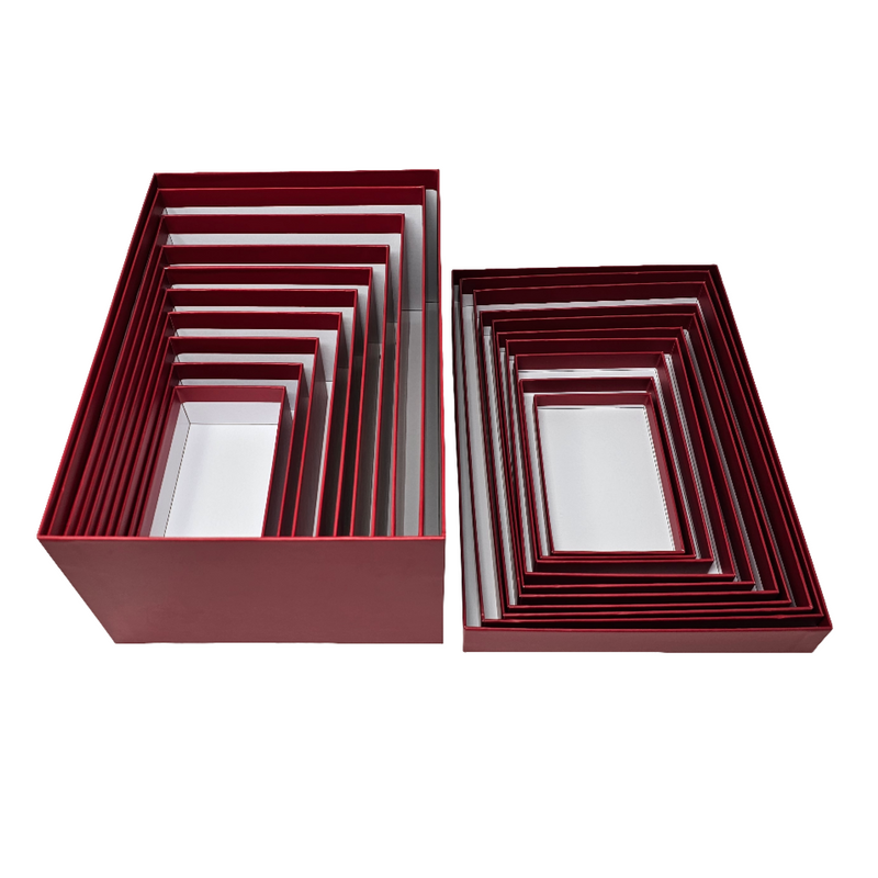 Luxury Red Lid & Base Rigid Stacking Gift Box Set of 10