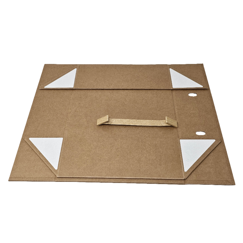 Wholesale Luxury Natural Kraft Folding Magnetic Presentation Gift Box With Carry Handle