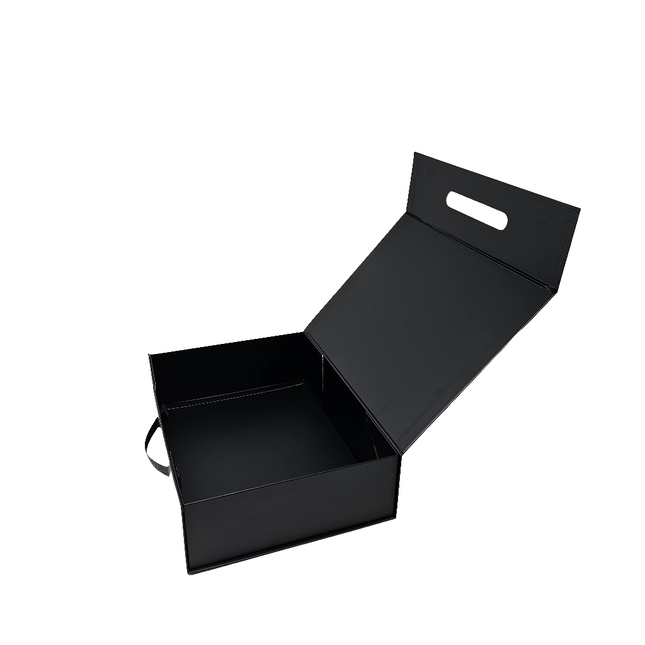 Wholesale Luxury Black Folding Magnetic Presentation Gift Box With Carry Handle