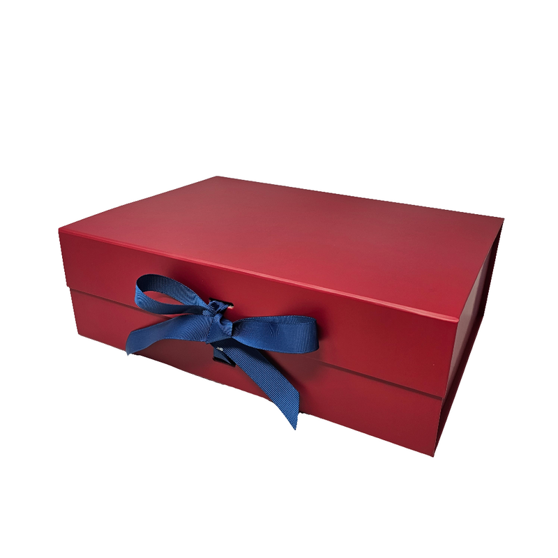 Wholesale A4 Size Red Folding Magnetic Gift Box with Changeable Ribbon