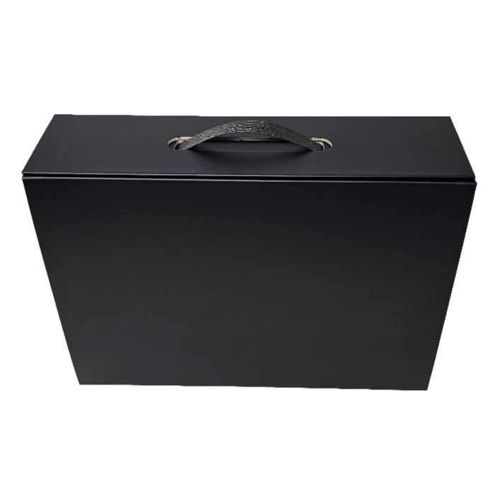 Luxury Black Folding Magnetic Presentation Gift Box With Carry Handle