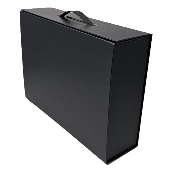 Luxury Black Folding Magnetic Presentation Gift Box With Carry Handle