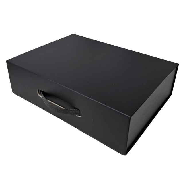 Wholesale Luxury Black Folding Magnetic Presentation Gift Box With Carry Handle