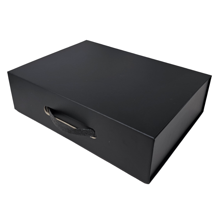 Luxury Black Folding Magnetic Presentation Gift Box With Carry Handle