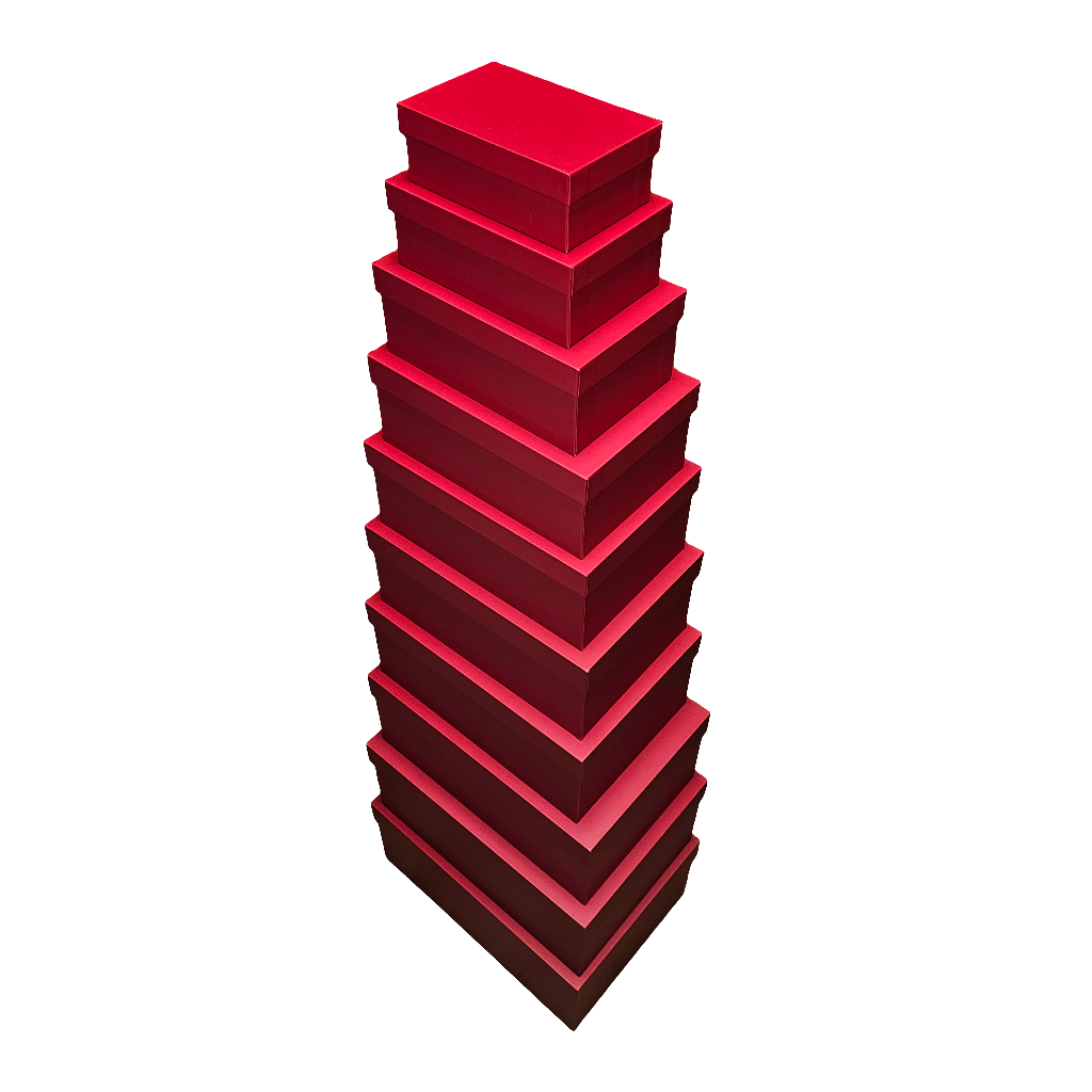 Stackable Rigid Box Luxury Red Lid & Base Rigid Stacking Gift Box
