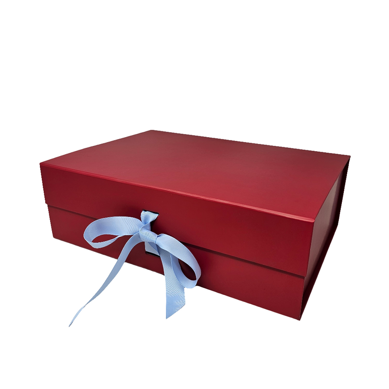 Wholesale A4 Size Red Folding Magnetic Gift Box with Changeable Ribbon