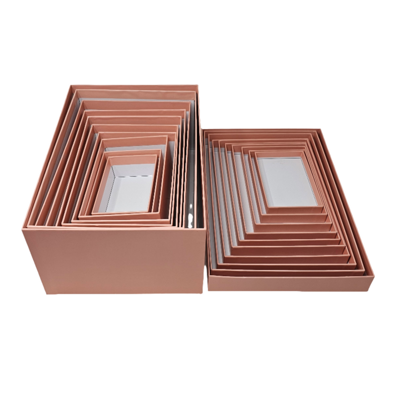 Luxury Rose Gold Lid & Base Rigid Stacking Gift Box Set of 10