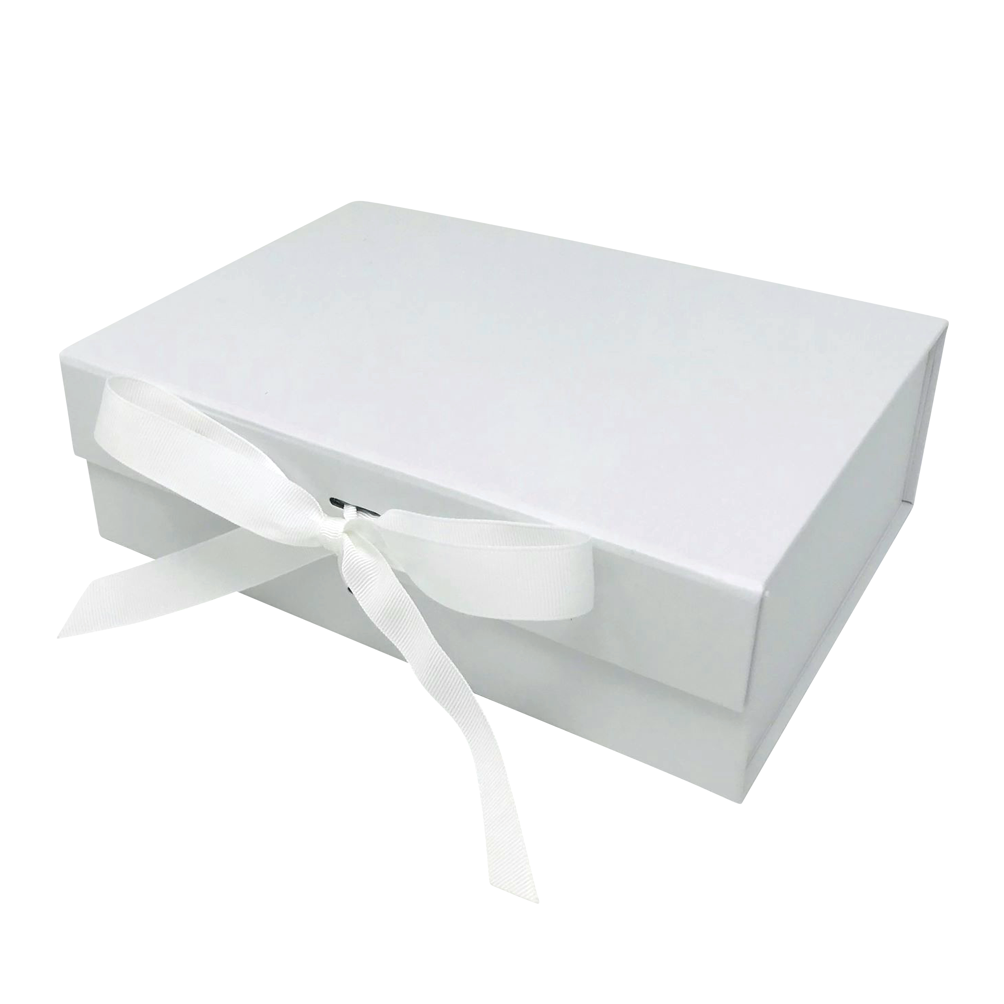 Wholesale A4 Size White Folding Magnetic Gift Box with Changeable Ribbon