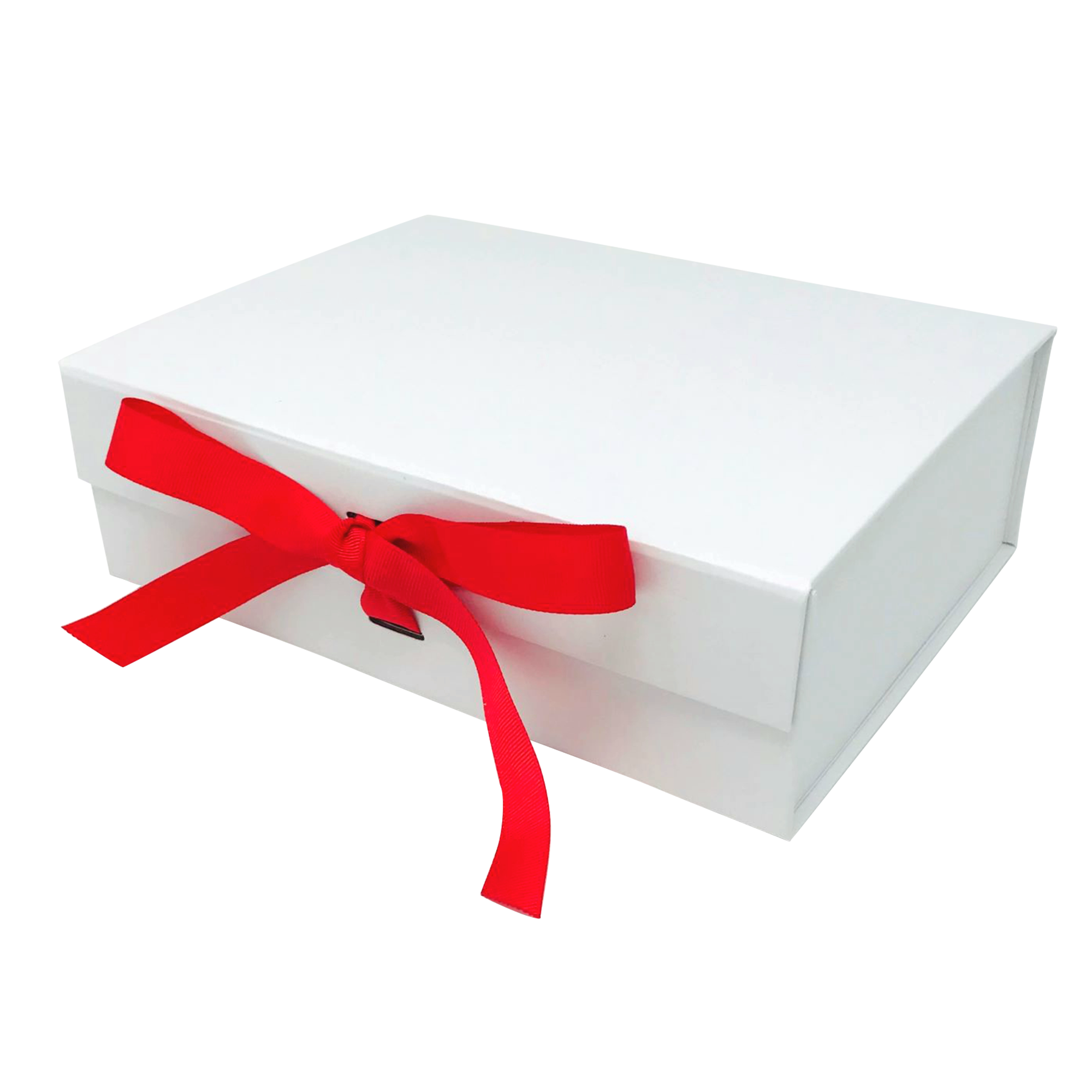 Wholesale A4 Size White Folding Magnetic Gift Box with Changeable Ribbon