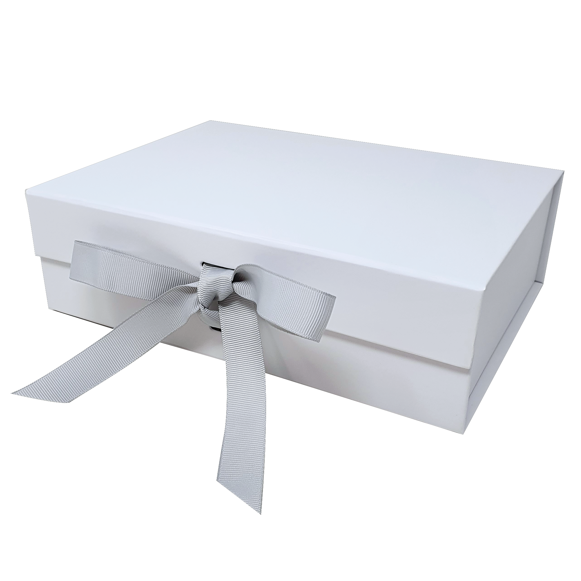 Wholesale A4 Size White Folding Magnetic Gift Box with Changeable Ribbon