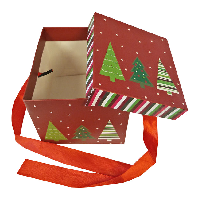 10 pcs/Fold-able Cardboard Christmas Gift Box With Ribbon - Ld Packagingmall