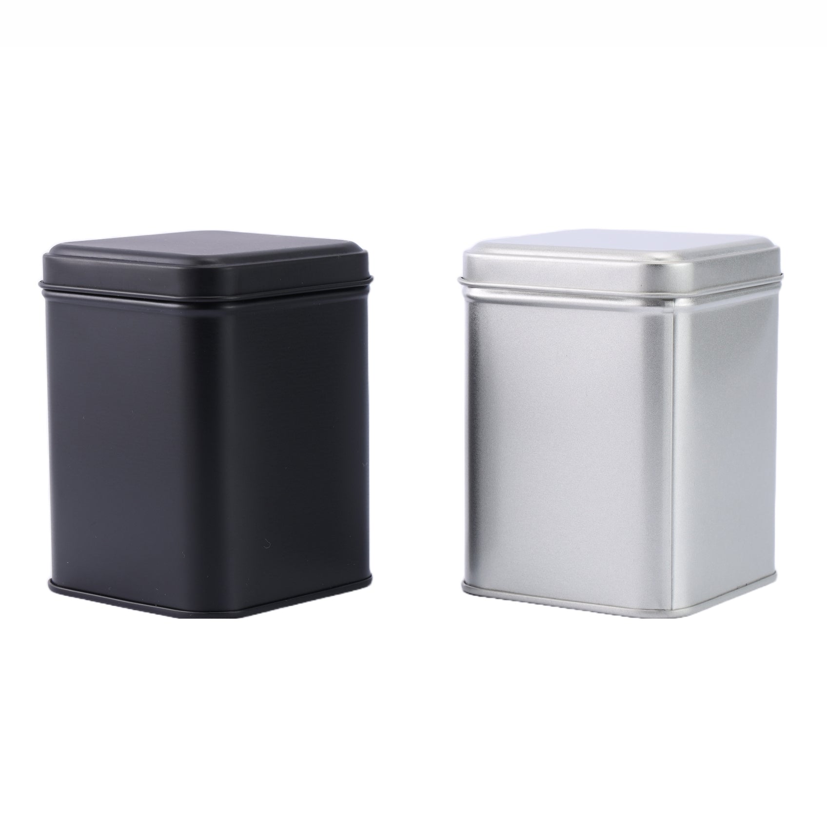 Silver Tall Square Tin with Stepped Slip Lid / 70x W70 x H100(mm)