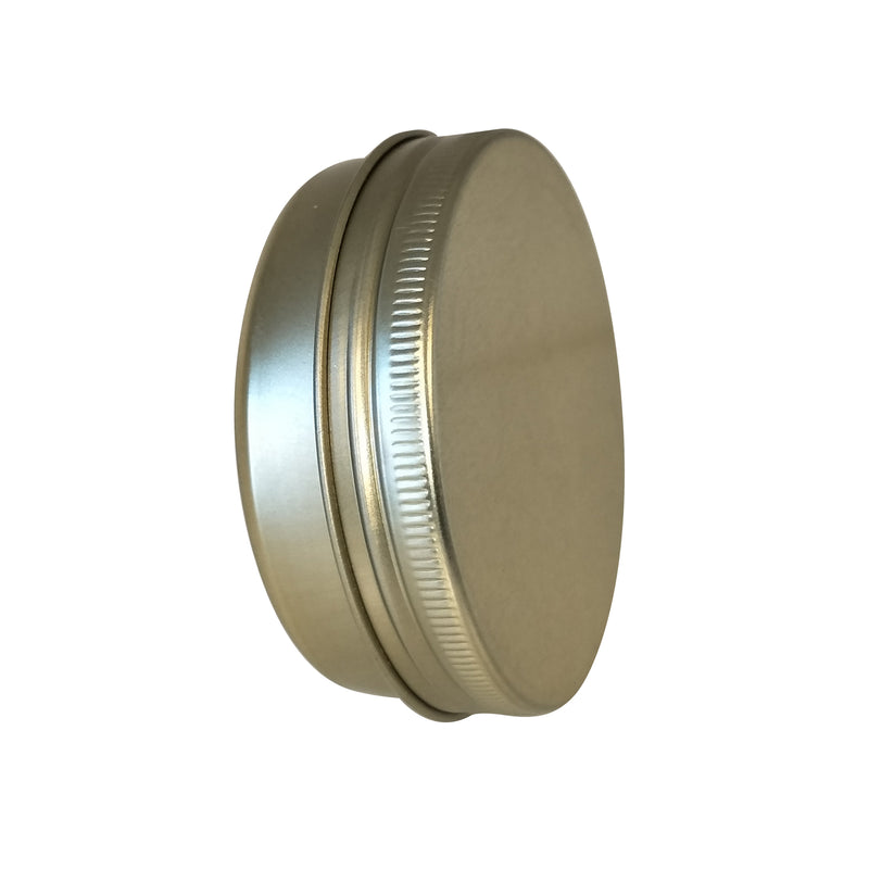 Sliver and Gold Round Seamless Tin With Screw Lid