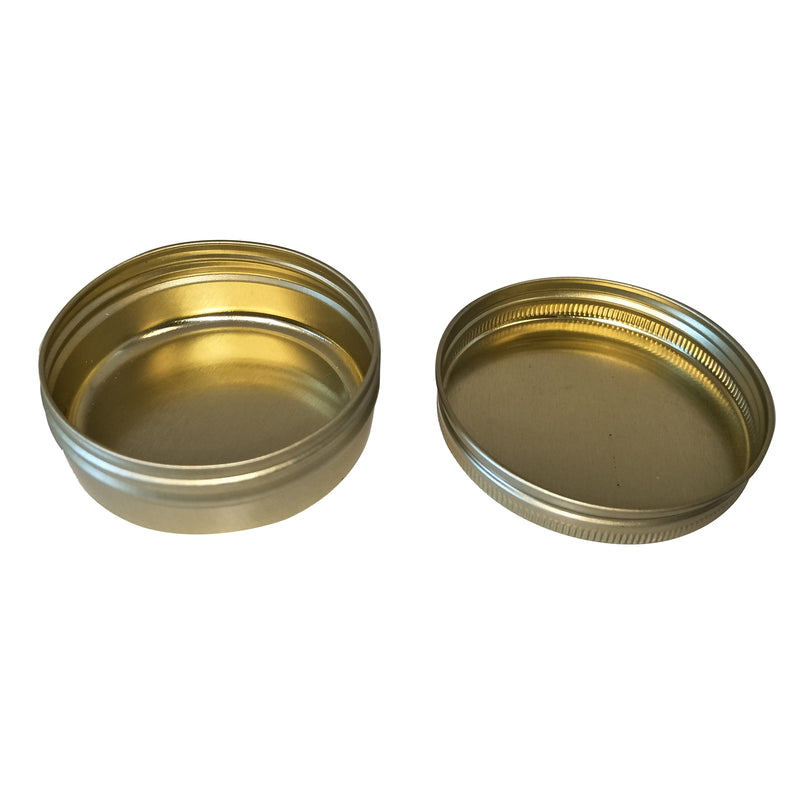 Sliver and Gold Round Seamless Tin With Screw Lid